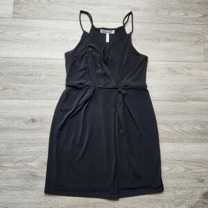 BCBGeneration Black Dress Womens Small Crossover Neckline Spaghetti Straps Nwt